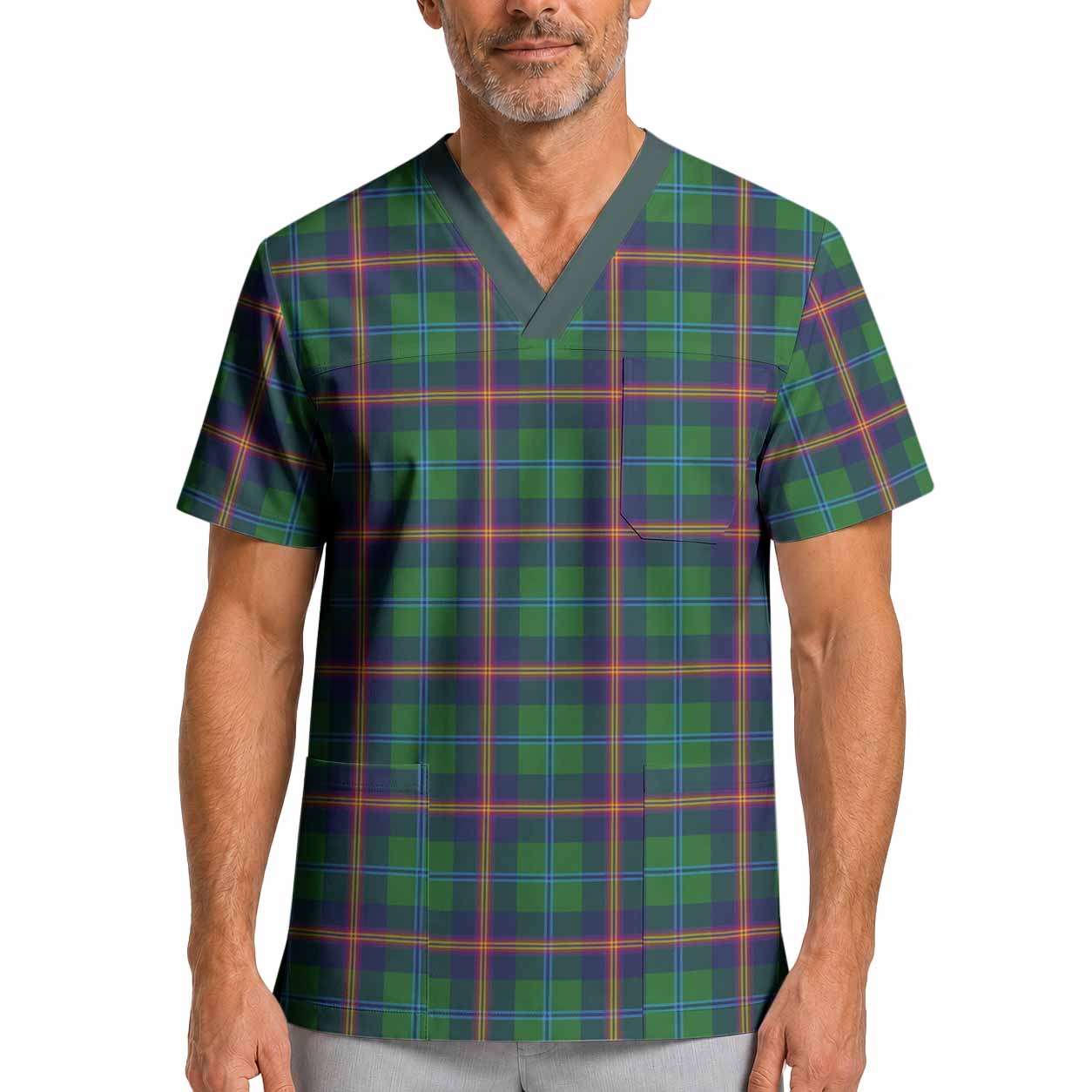 Young Tartan Scrub Top XL - Tartan Vibes Clothing