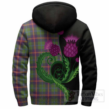 Young Tartan Sherpa Hoodie Traditional Scottish Thistle