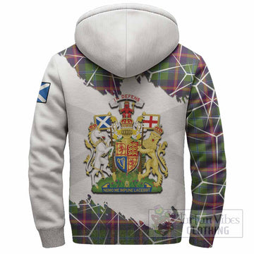 Young Tartan Sherpa Hoodie with Family Crest and Lion Rampant Grunge Style
