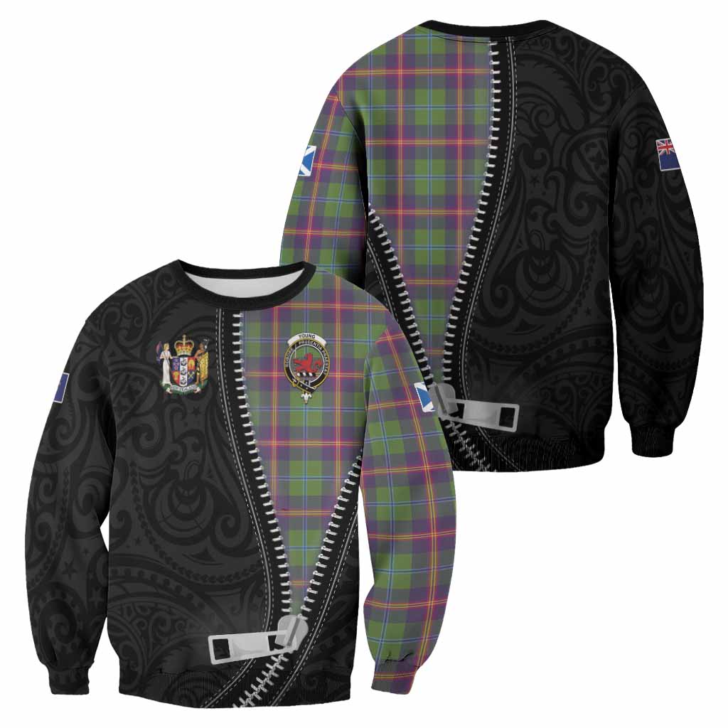 Young Tartan Sweatshirt New Zealand Pattern Unique Zipper Stylized