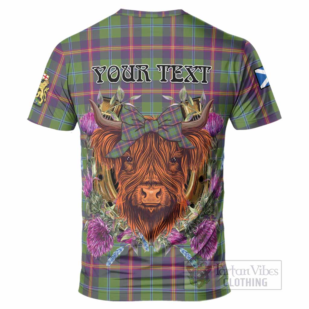 Young Tartan T-Shirt Scottish Thistle Heilan Coo