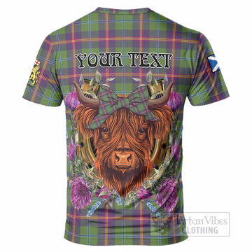 Young Tartan T-Shirt Scottish Thistle Heilan Coo