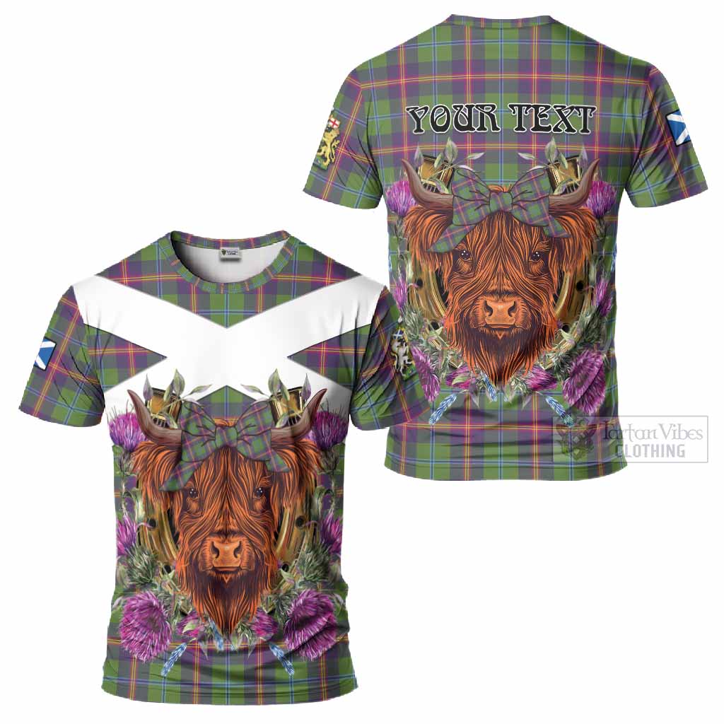 Young Tartan T-Shirt Scottish Thistle Heilan Coo