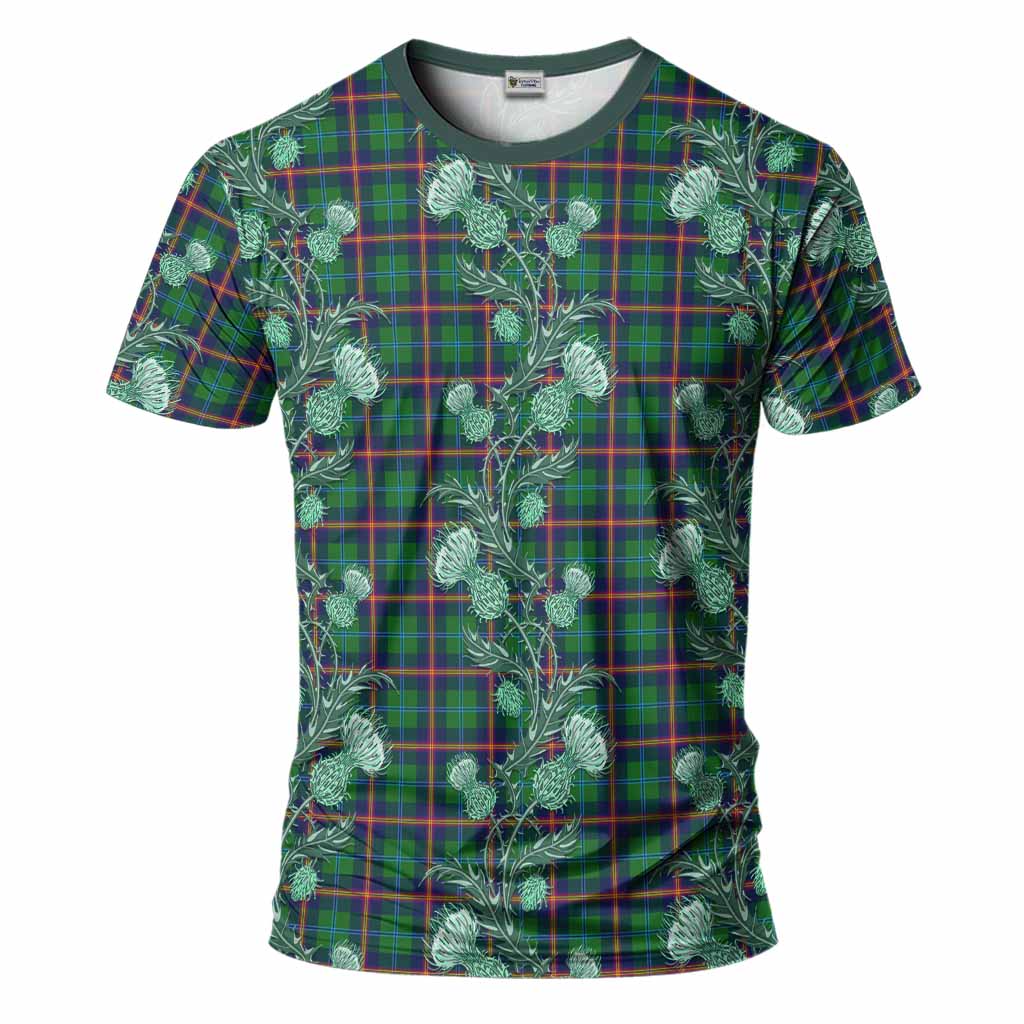 Young Tartan T-Shirt Seamless Scottish Thistle Flowers