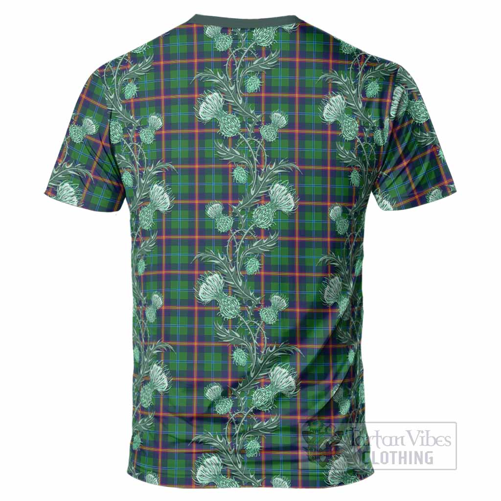Young Tartan T-Shirt Seamless Scottish Thistle Flowers