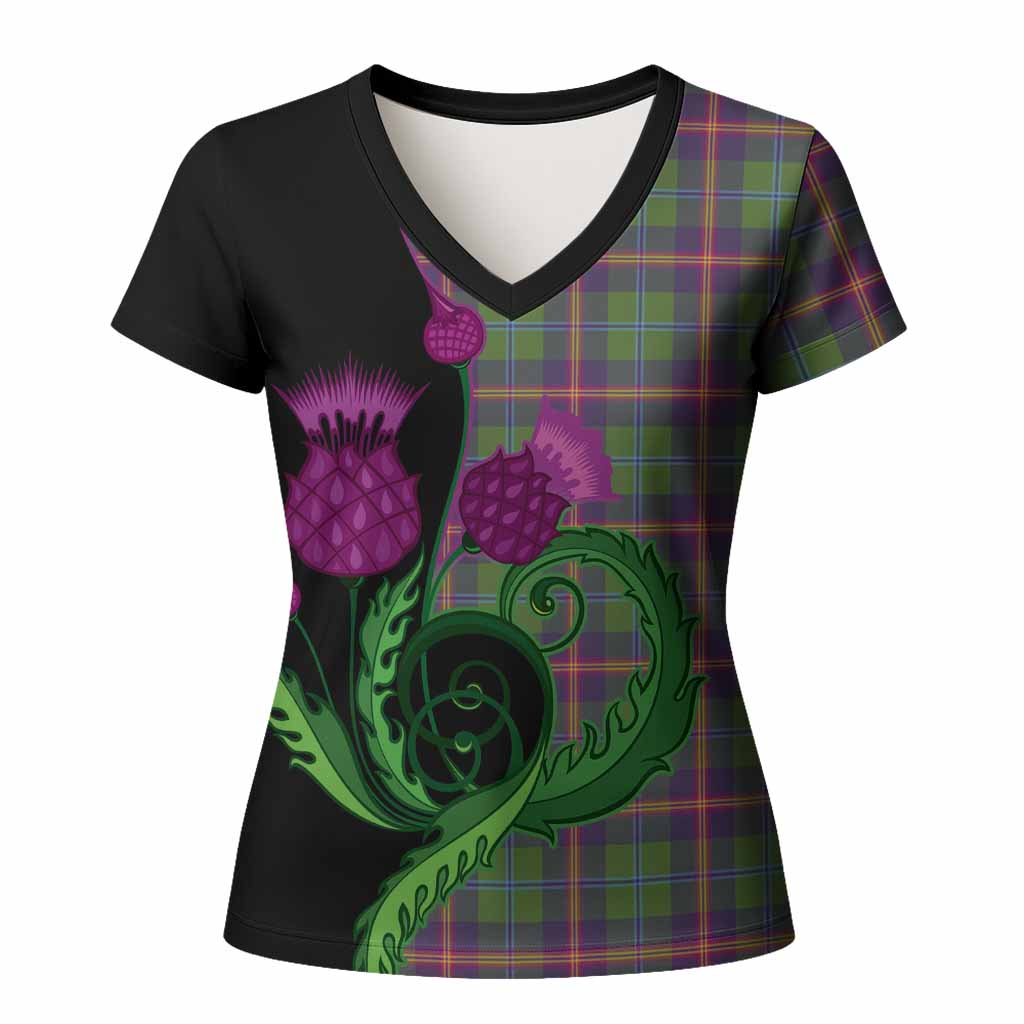 Young Tartan Women T shirt Traditional Scottish Thistle