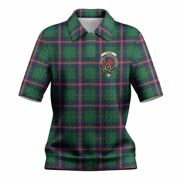 Young Tartan Women’s Polo Sweater Top with Family Crest