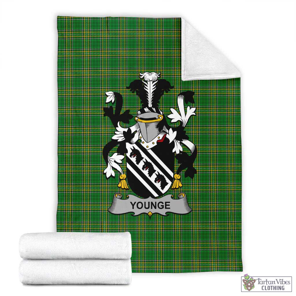 Younge Irish Clan Tartan Blanket with Coat of Arms X-Large 59 x 79 inches 150 x 200 cm - Tartan Vibes Clothing