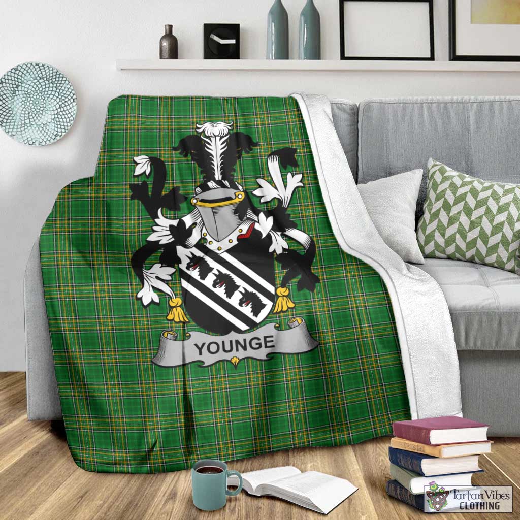 Younge Irish Clan Tartan Blanket with Coat of Arms - Tartan Vibes Clothing