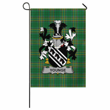 Younge Irish Clan Tartan Garden Flag with Coat of Arms