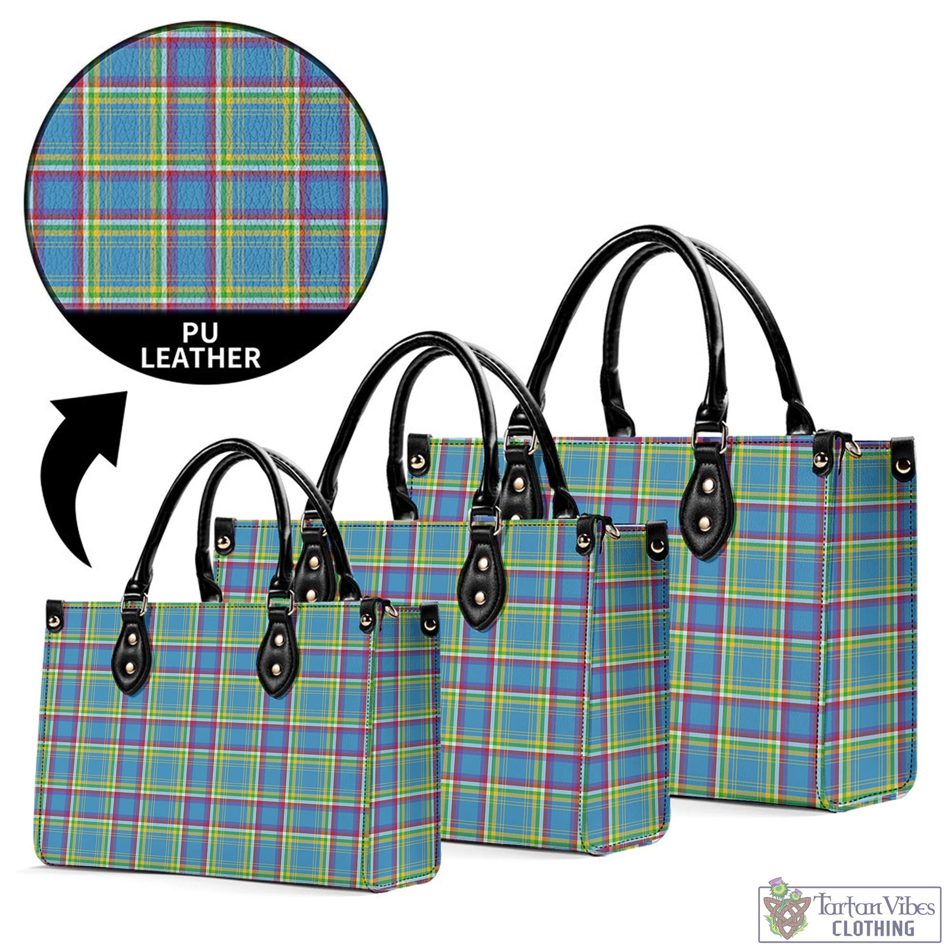 Tartan Vibes Clothing Yukon Territory Canada Tartan Luxury Leather Handbags