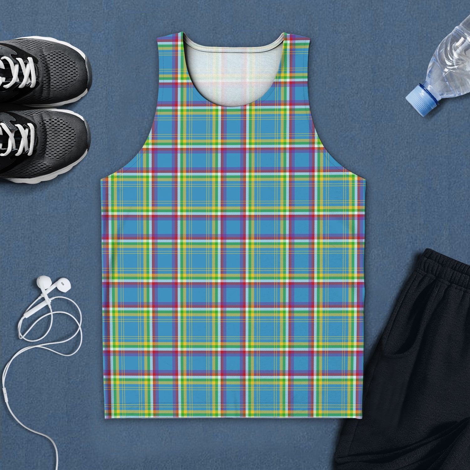 yukon-territory-canada-tartan-mens-tank-top