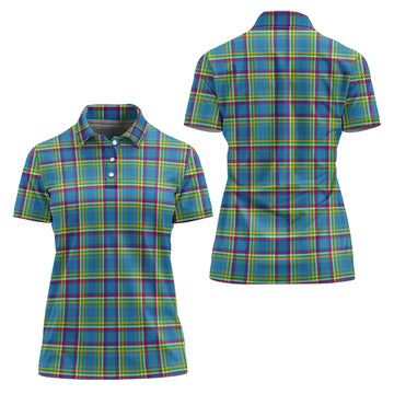 Yukon Territory Canada Tartan Polo Shirt For Women