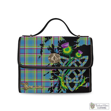 Yukon Territory Canada Tartan Waterproof Canvas Bag with Scotland Map and Thistle Celtic Accents