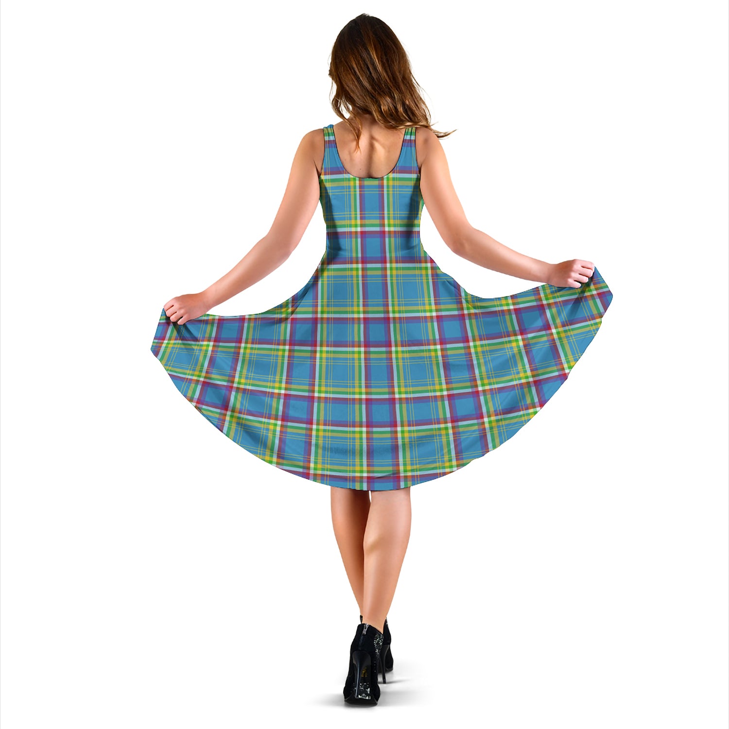 yukon-territory-canada-tartan-sleeveless-midi-womens-dress