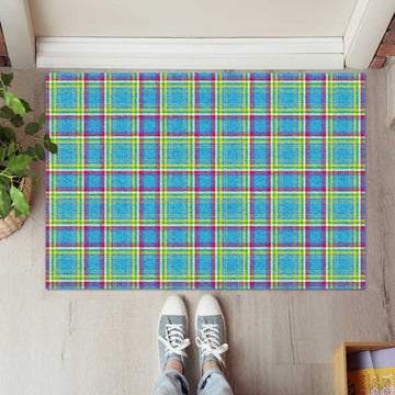 Yukon Territory Canada Tartan Rubber Doormat