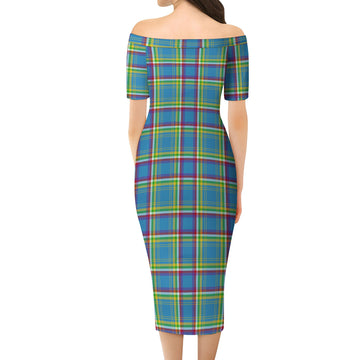 Yukon Territory Canada Tartan Off Shoulder Lady Dress
