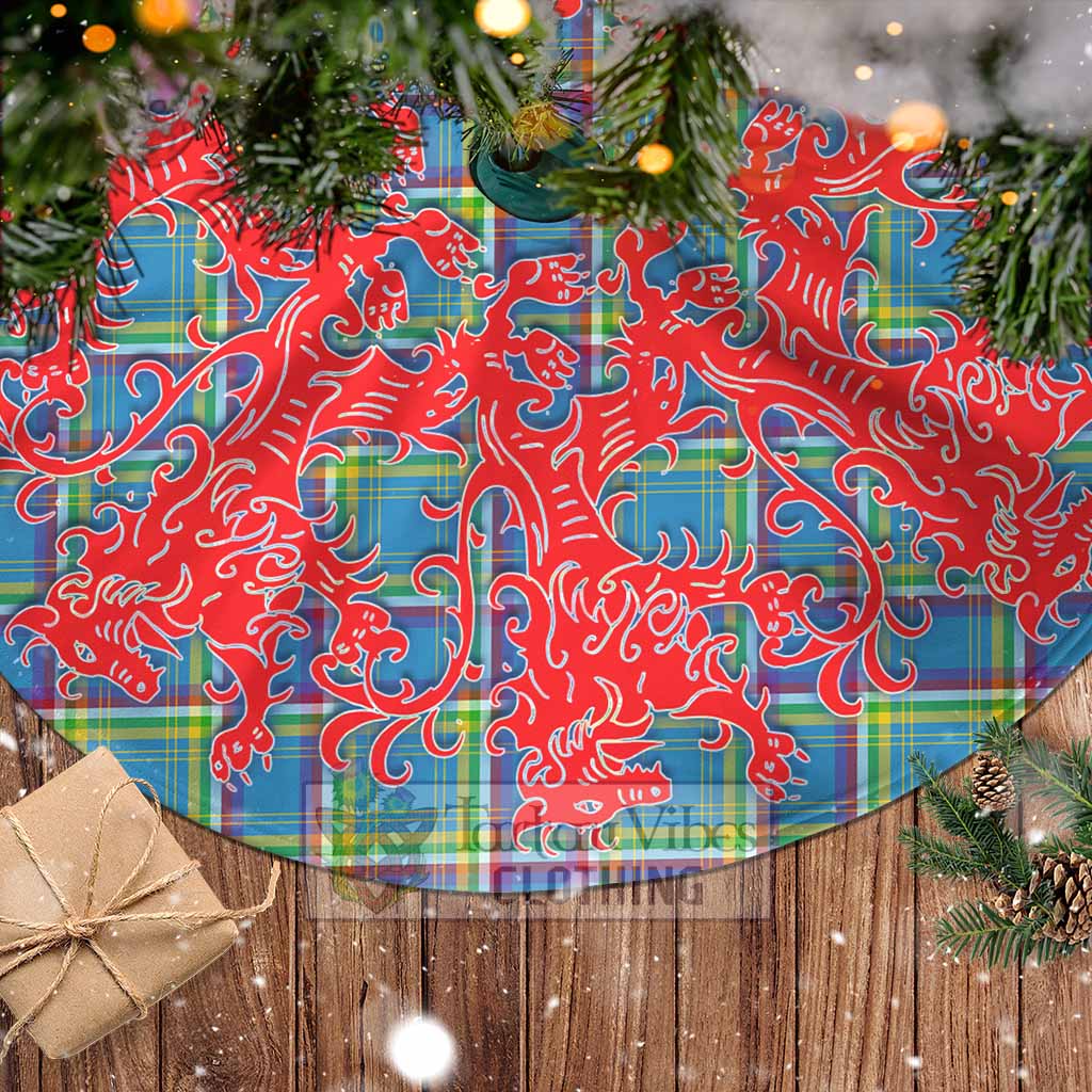 Tartan Vibes Clothing Yukon Territory Canada Tartan Christmas Tree Skirt Lion Rampant Style