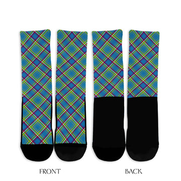 Yukon Territory Canada Tartan Crew Socks Cross Style