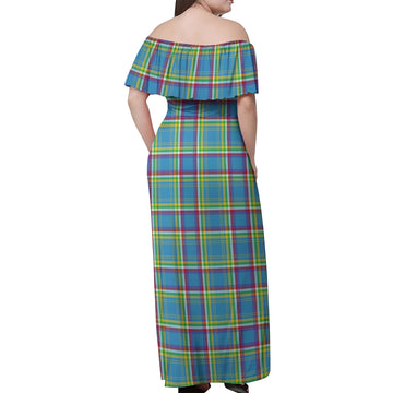 Yukon Territory Canada Tartan Off Shoulder Long Dress