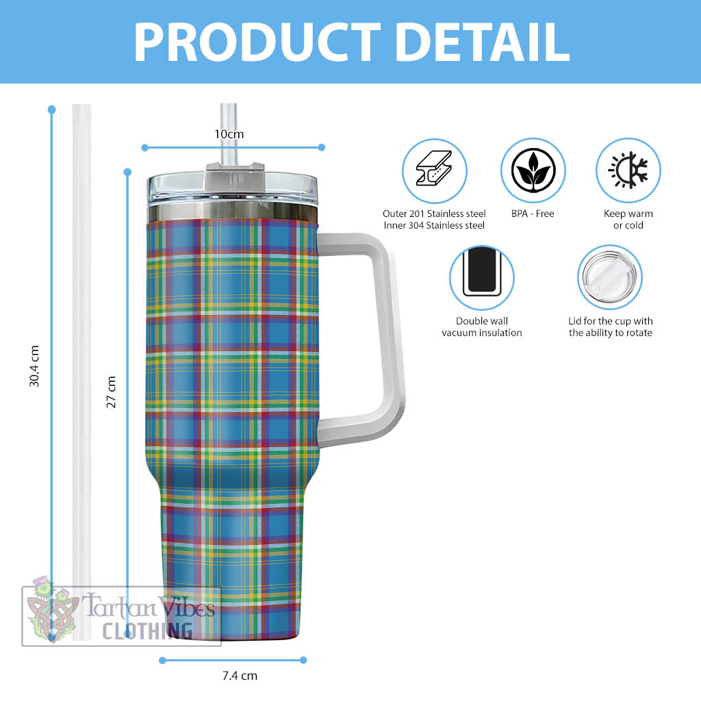 Tartan Vibes Clothing Yukon Territory Canada Tartan Tumbler with Handle