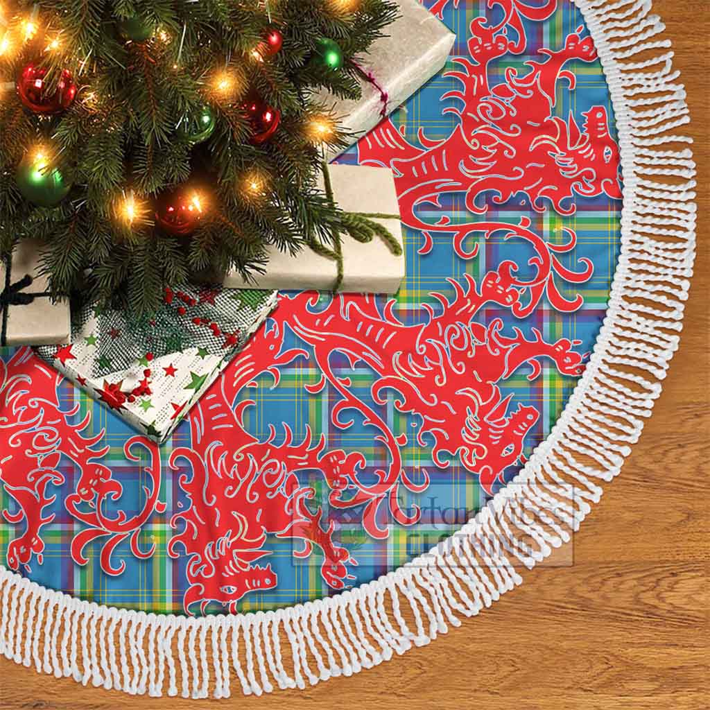 Tartan Vibes Clothing Yukon Territory Canada Tartan Christmas Tree Skirt Lion Rampant Style