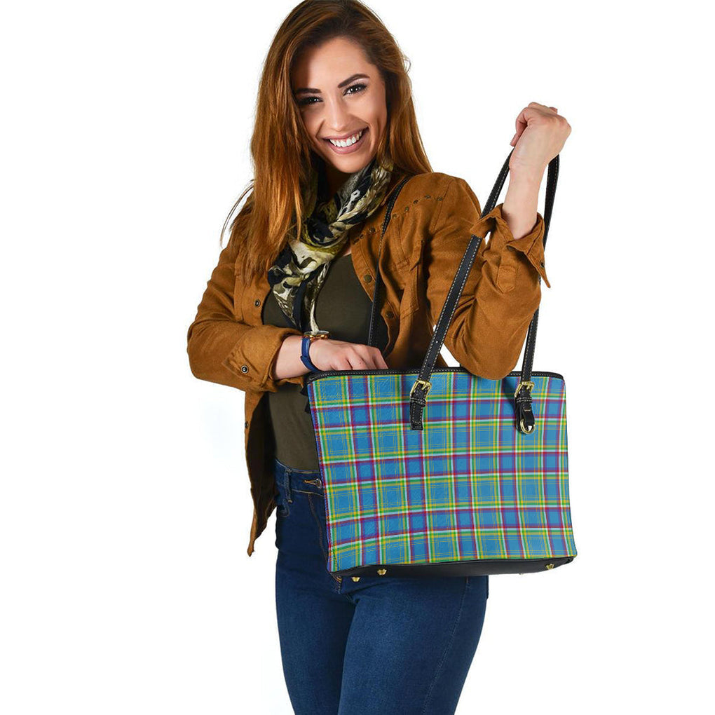 yukon-territory-canada-tartan-leather-tote-bag
