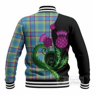 Yukon Territory Canada Tartan Baseball Jacket Traditional Scottish Thistle