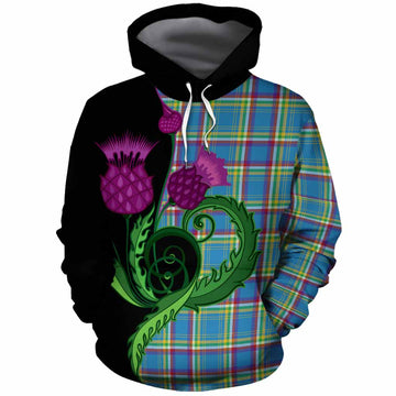 Yukon Territory Canada Tartan Cotton Hoodie Traditional Scottish Thistle