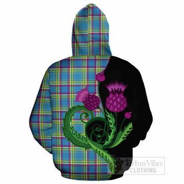 Yukon Territory Canada Tartan Cotton Hoodie Traditional Scottish Thistle