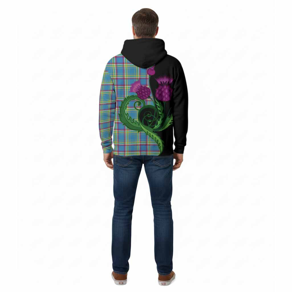 Yukon Territory Canada Tartan Cotton Hoodie Traditional Scottish Thistle