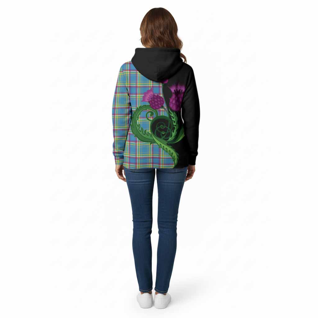Yukon Territory Canada Tartan Cotton Hoodie Traditional Scottish Thistle