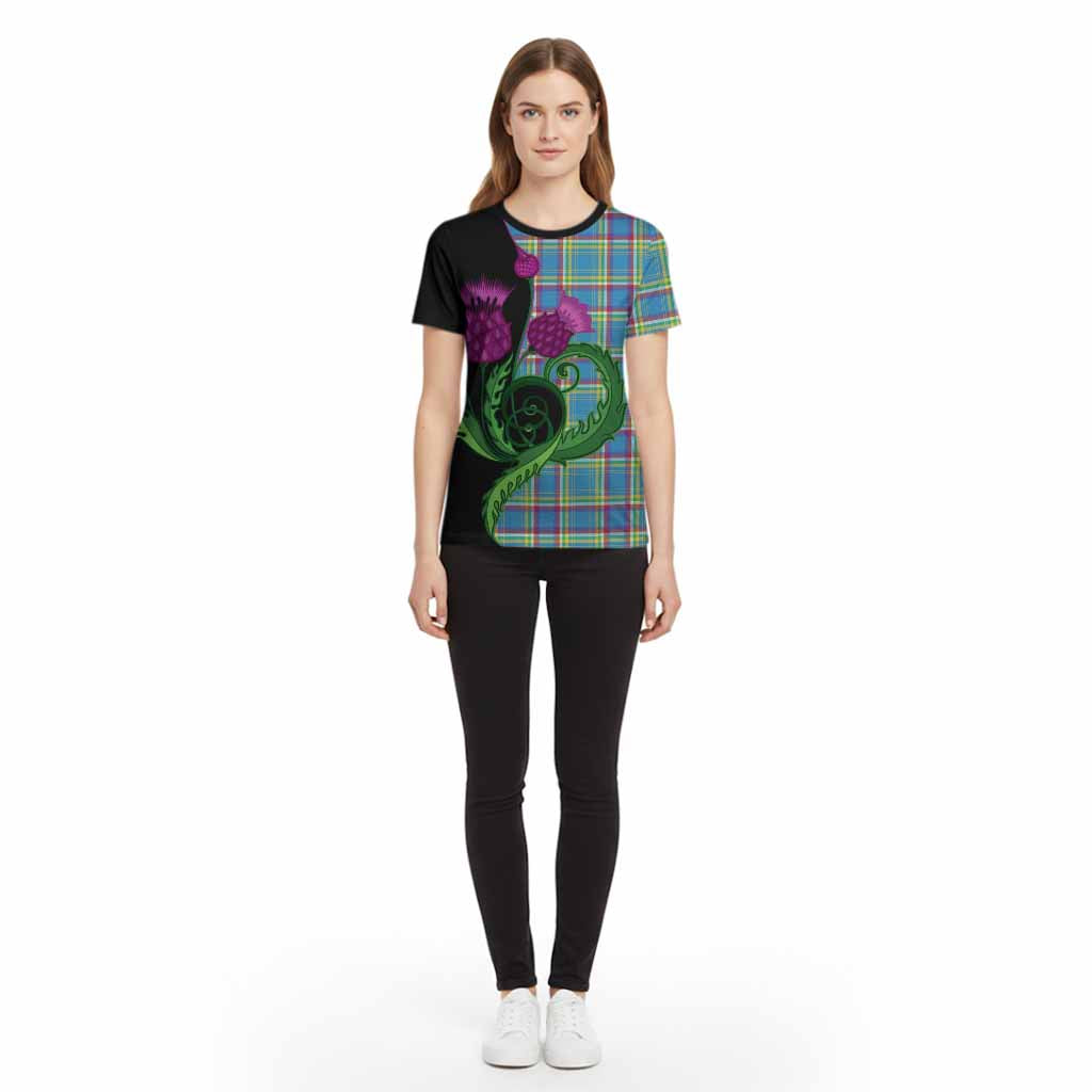 Yukon Territory Canada Tartan Cotton T-shirt Traditional Scottish Thistle