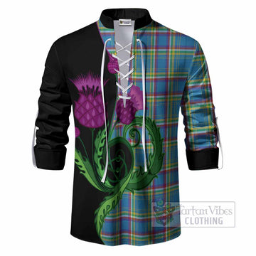 Yukon Territory Canada Tartan Ghillie Shirt Traditional Scottish Thistle