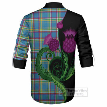 Yukon Territory Canada Tartan Ghillie Shirt Traditional Scottish Thistle