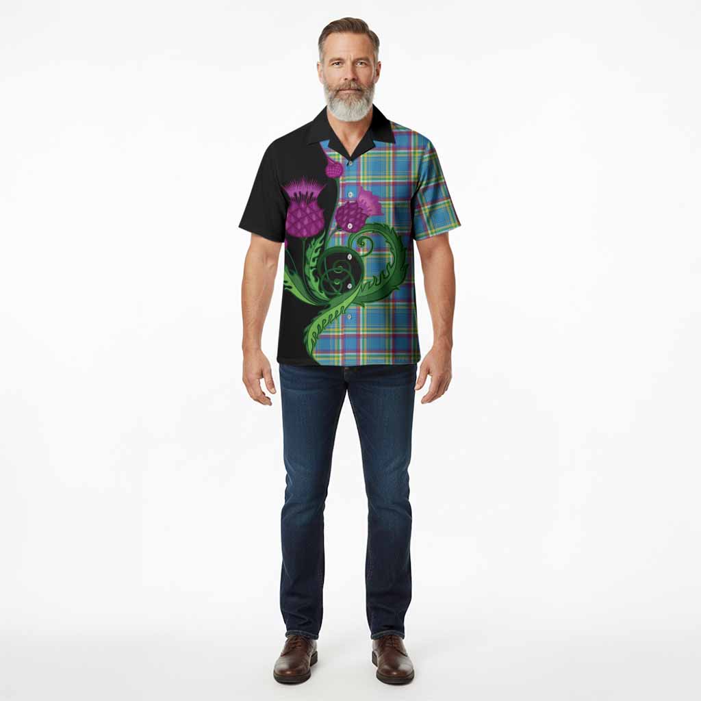 Yukon Territory Canada Tartan Hawaiian Shirt Traditional Scottish Thistle
