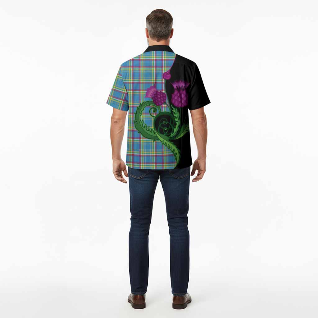 Yukon Territory Canada Tartan Hawaiian Shirt Traditional Scottish Thistle
