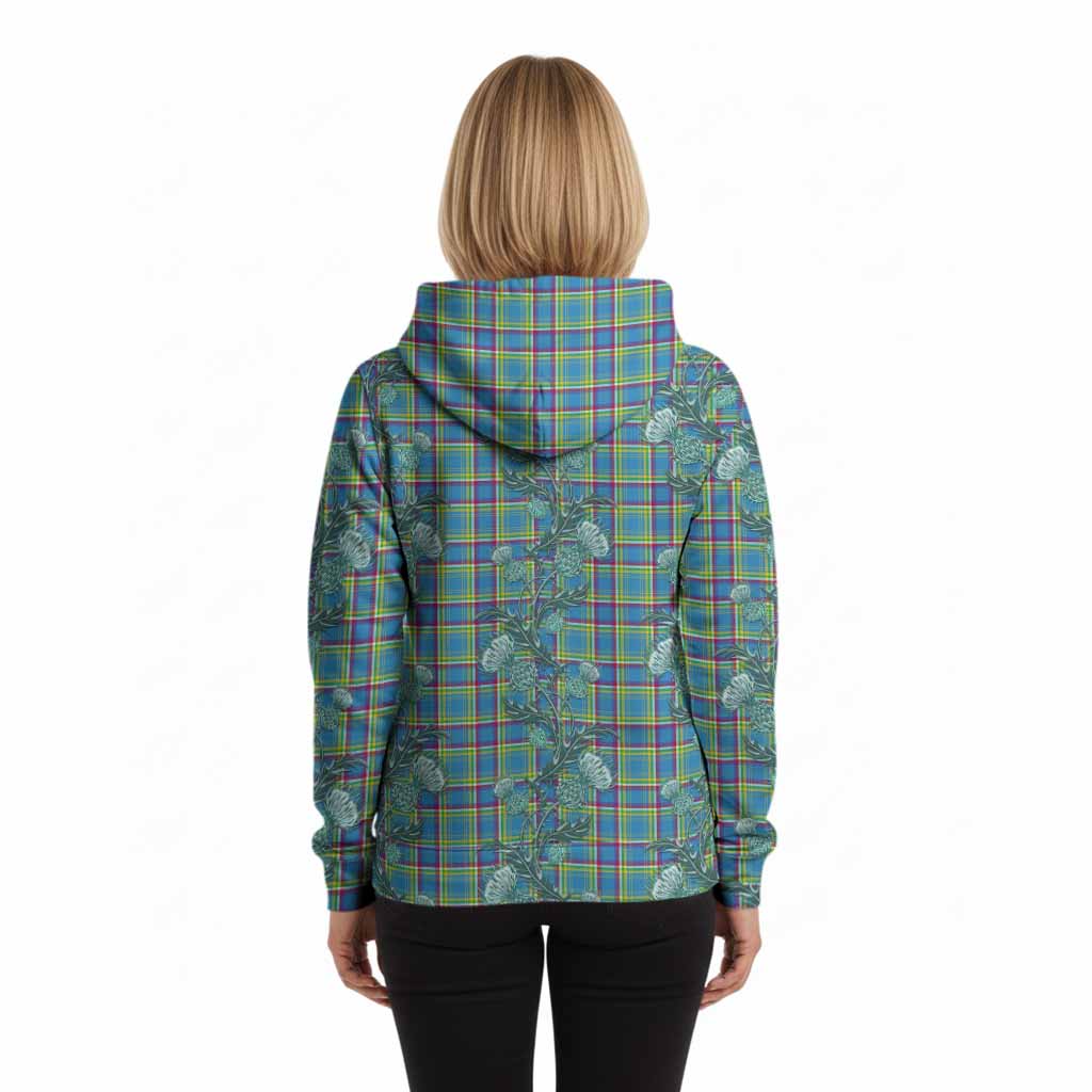 Yukon Territory Canada Tartan Hoodie Seamless Scottish Thistle Flowers