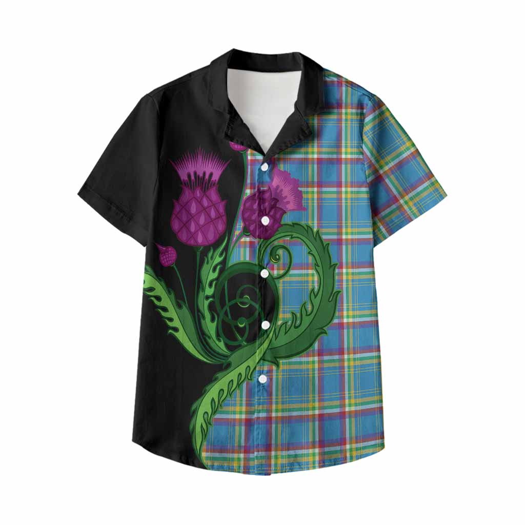 Yukon Territory Canada Tartan Kid Hawaiian Shirt Traditional Scottish Thistle