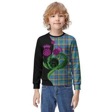 Yukon Territory Canada Tartan Kid Knitted Sweatshirt Traditional Scottish Thistle