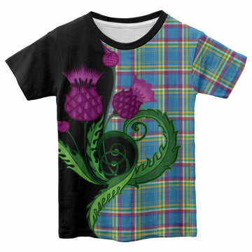 Yukon Territory Canada Tartan Kid T-shirt Traditional Scottish Thistle