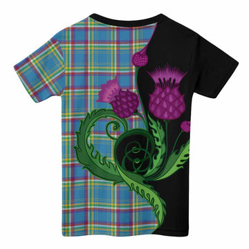 Yukon Territory Canada Tartan Kid T-shirt Traditional Scottish Thistle