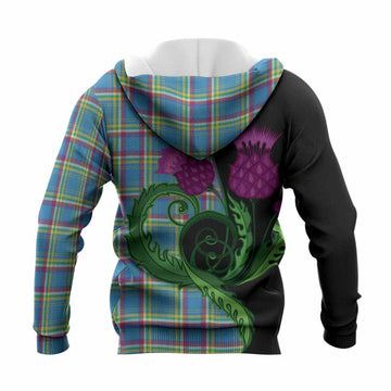 Yukon Territory Canada Tartan Knitted Hoodie Traditional Scottish Thistle