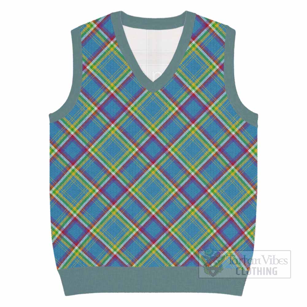 Yukon Territory Canada Tartan  Knitted V-Neck Vest Cross Style