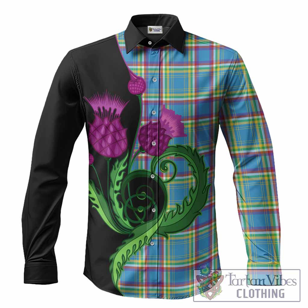 Yukon Territory Canada Tartan Long Sleeve Button Shirts Traditional Scottish Thistle