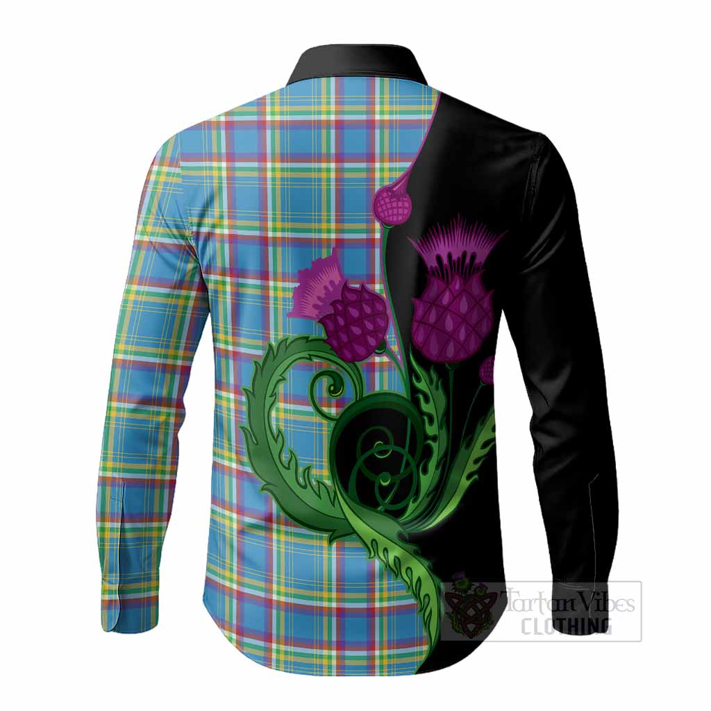 Yukon Territory Canada Tartan Long Sleeve Button Shirts Traditional Scottish Thistle