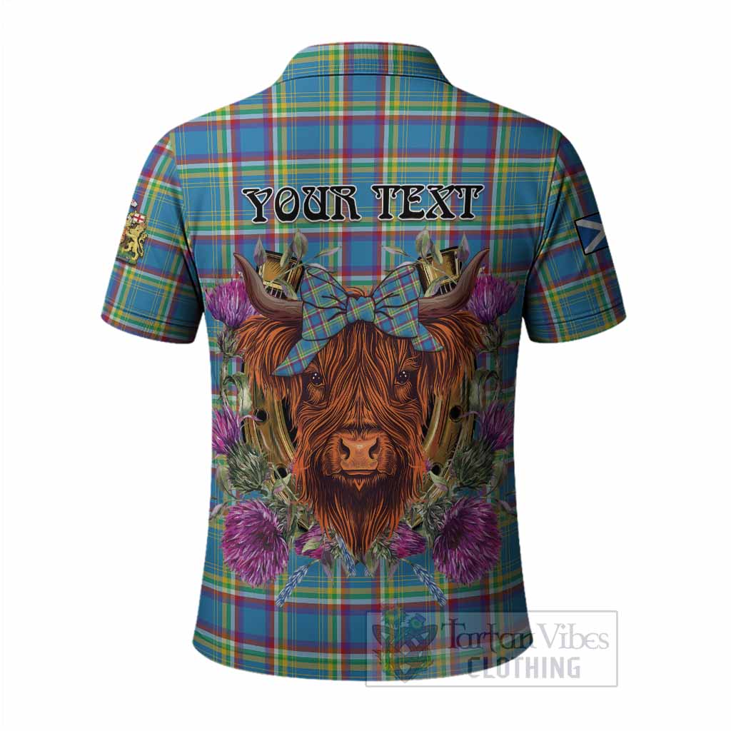 Yukon Territory Canada Tartan Polo Shirt Scottish Thistle Heilan Coo