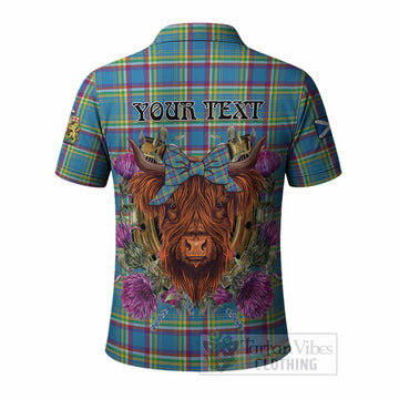 Yukon Territory Canada Tartan Polo Shirt Scottish Thistle Heilan Coo