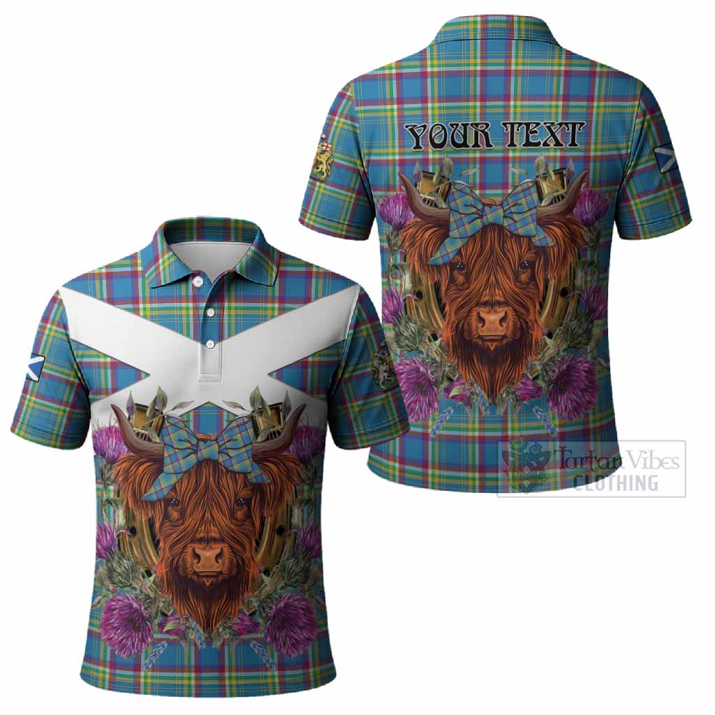 Yukon Territory Canada Tartan Polo Shirt Scottish Thistle Heilan Coo