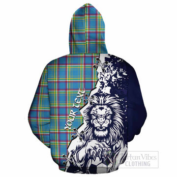 Yukon Territory Canada Tartan Scottish Cotton Hoodie Angry Lion With Soccer Ball Style